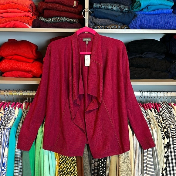 The Limited maroon open front long sleeve cardigan size XS NWT - Picture 1 of 3